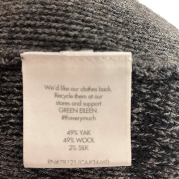Eileen Fisher Wool Open Long Gray Cardigan Size Small - Picture 9 of 10